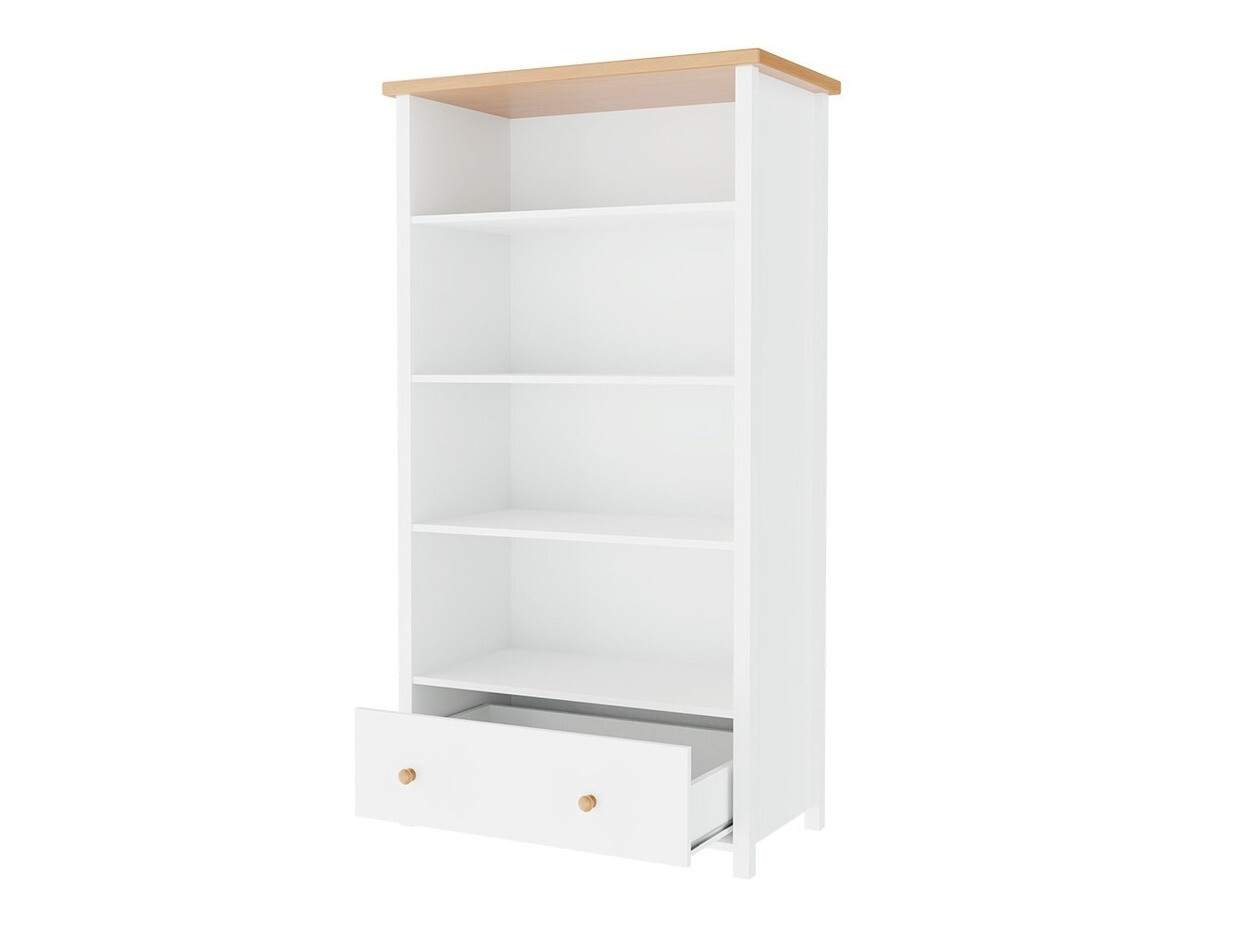 Bookcase Romelbo 142 (White + Oak)