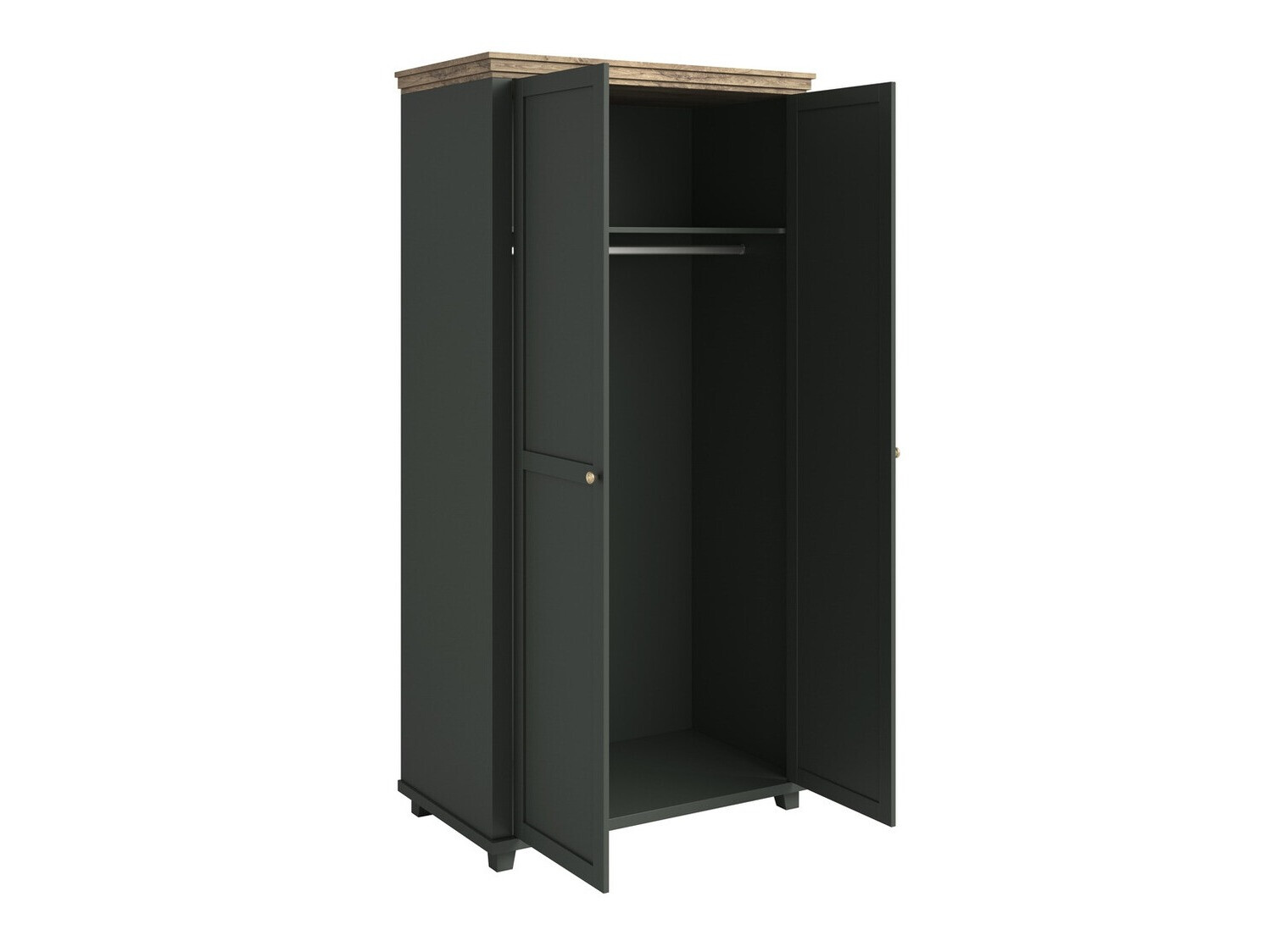 Wardrobe Tolnue 125 (Dark green + Lefkas oak)