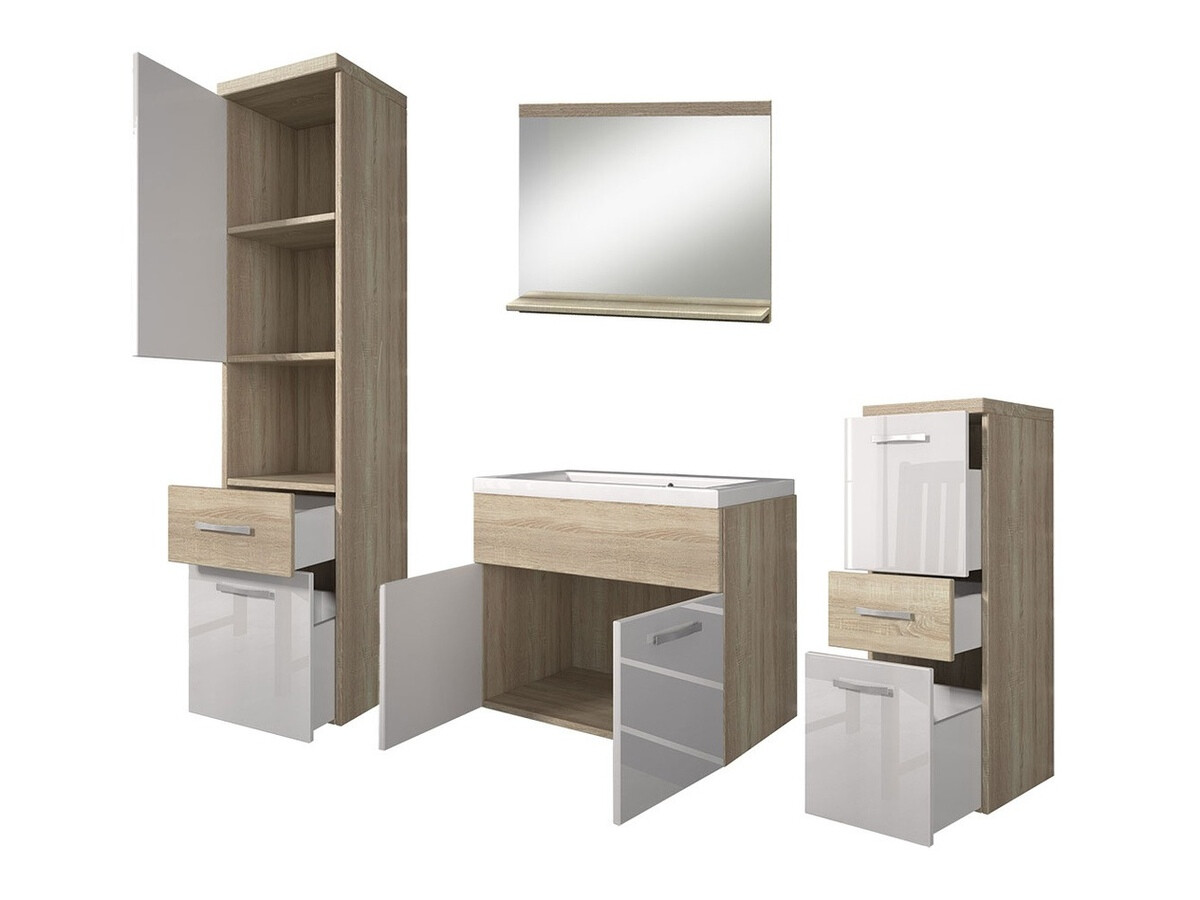 Bathroom set Sarasota 109 (Wotan Oak + Glossy white)