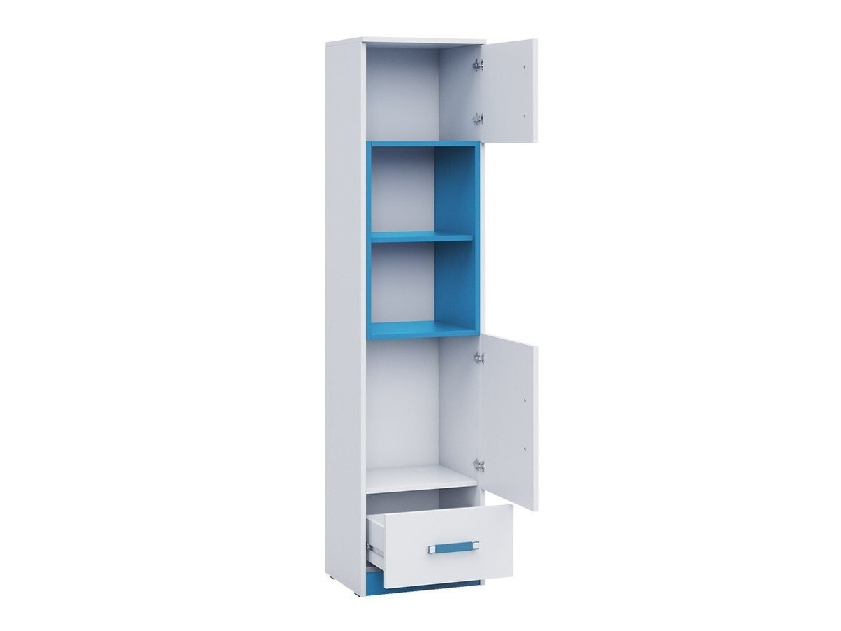 Bookcase Sorviru 104 (White + Turquoise)