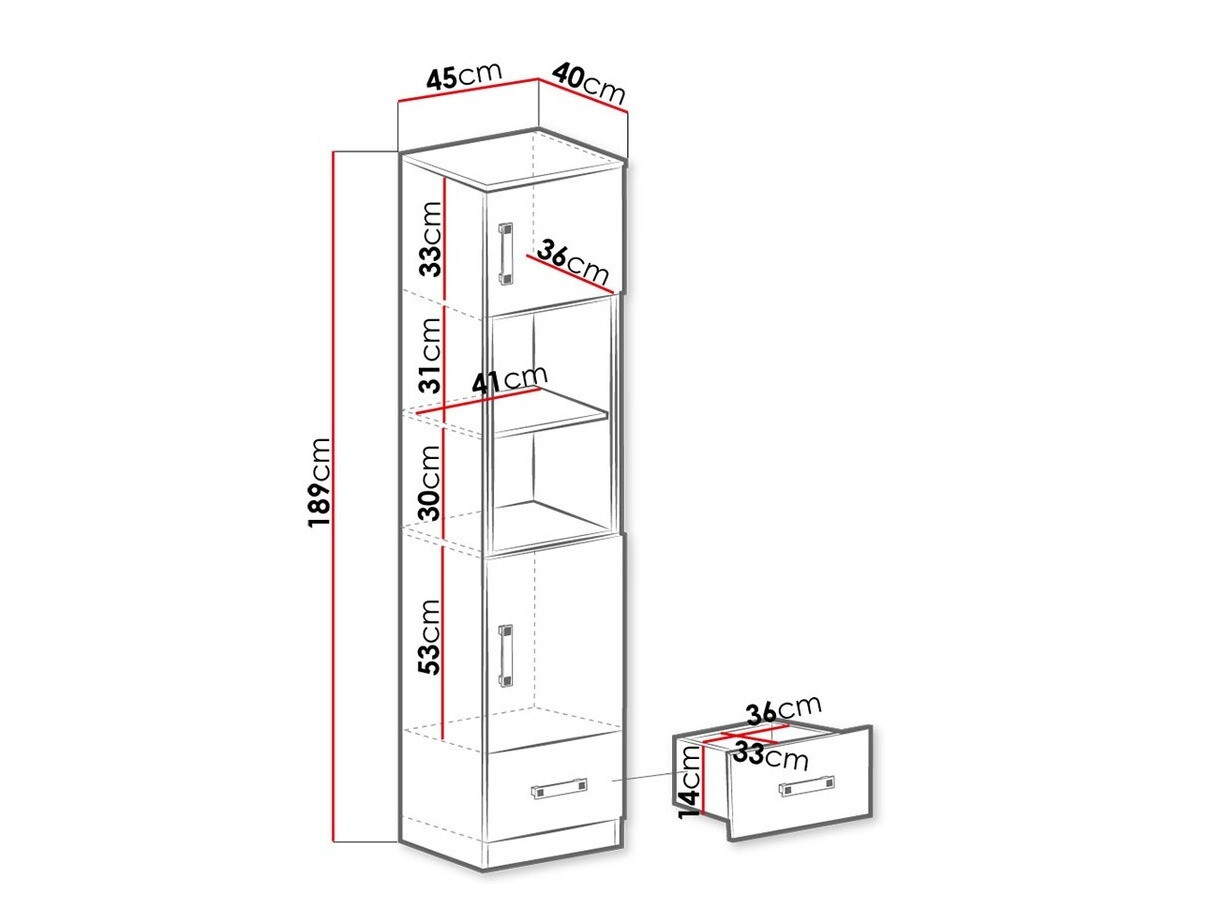 Bookcase Sorviru 104 (White + Turquoise)