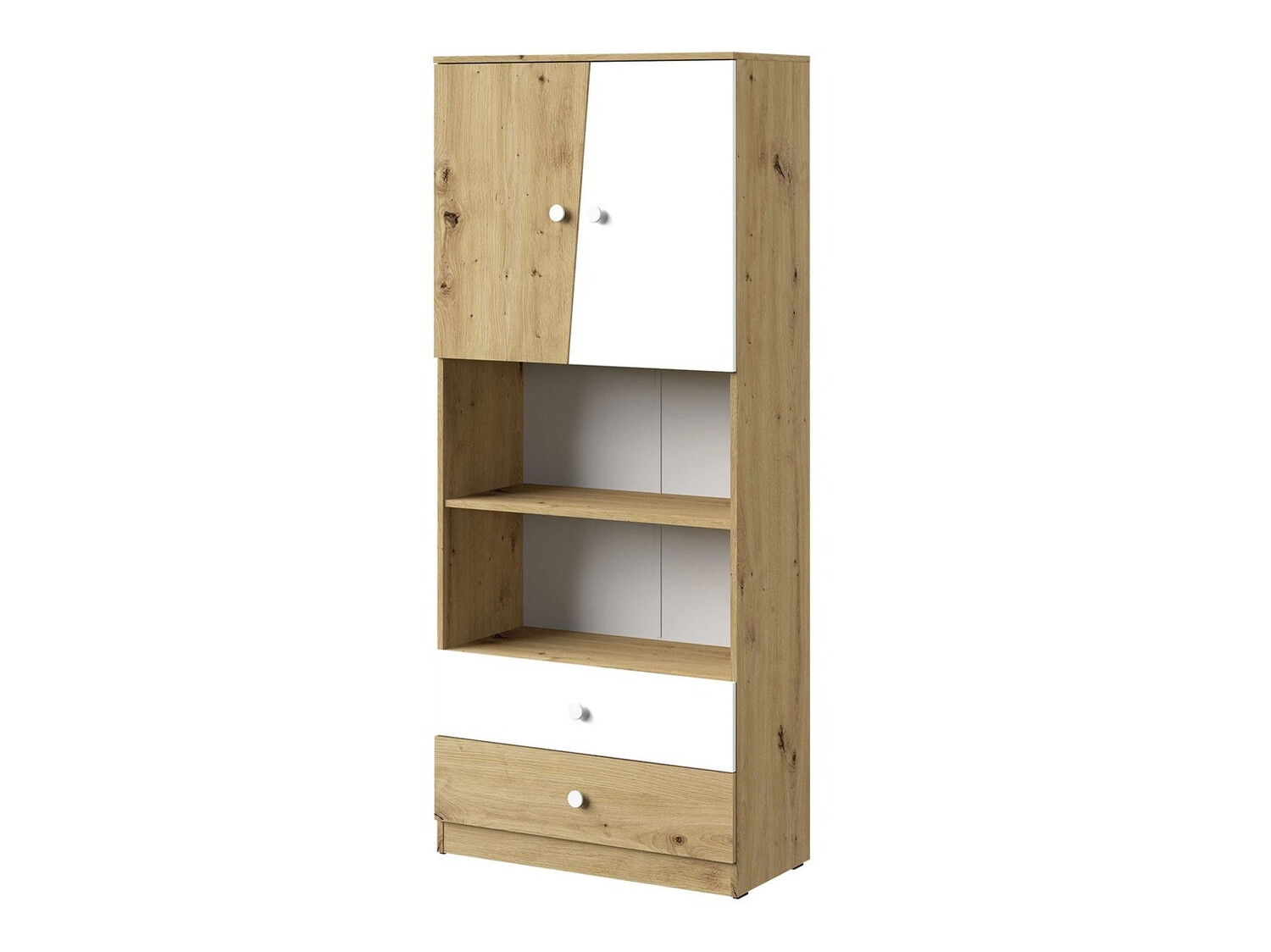 Bookcase Almira 103 (Artisan oak + White)