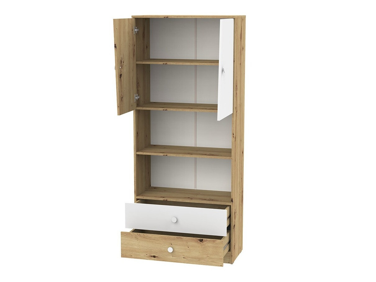 Bookcase Almira 103 (Artisan oak + White)