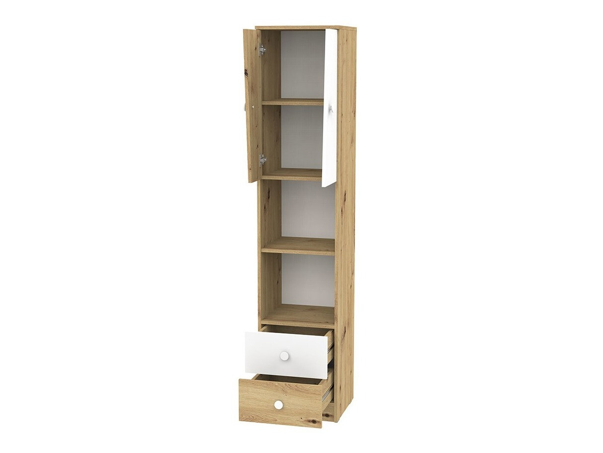 Bookcase Almira 104 (Artisan oak + White + Grey)