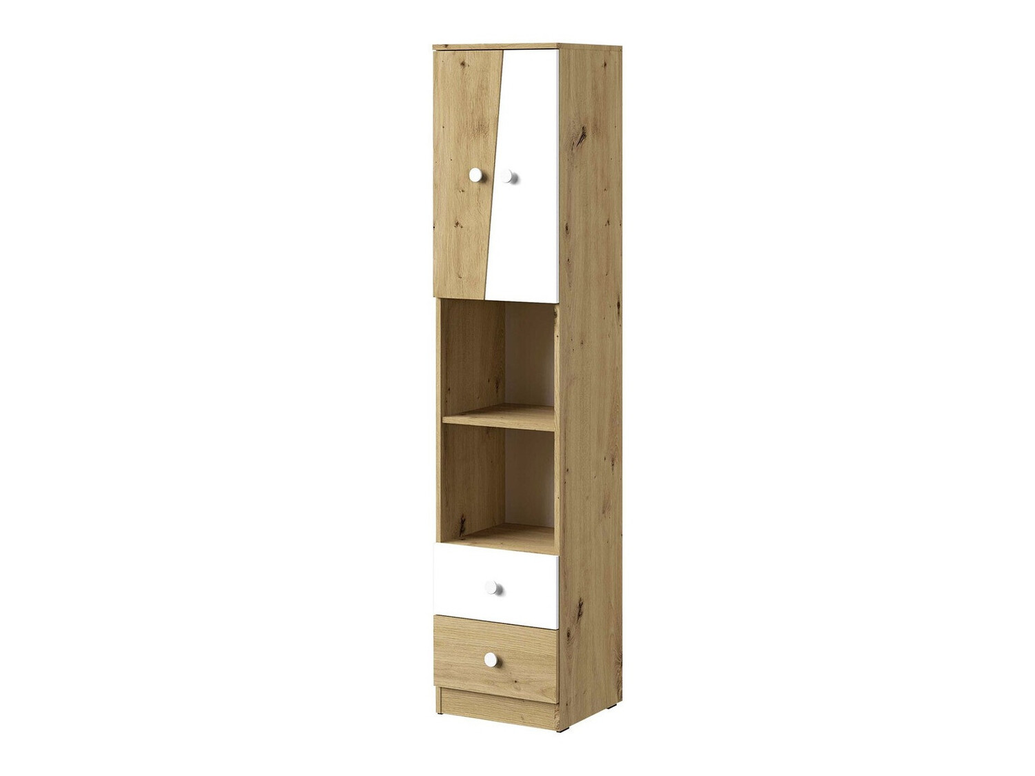 Bookcase Almira 104 (Artisan oak + White)