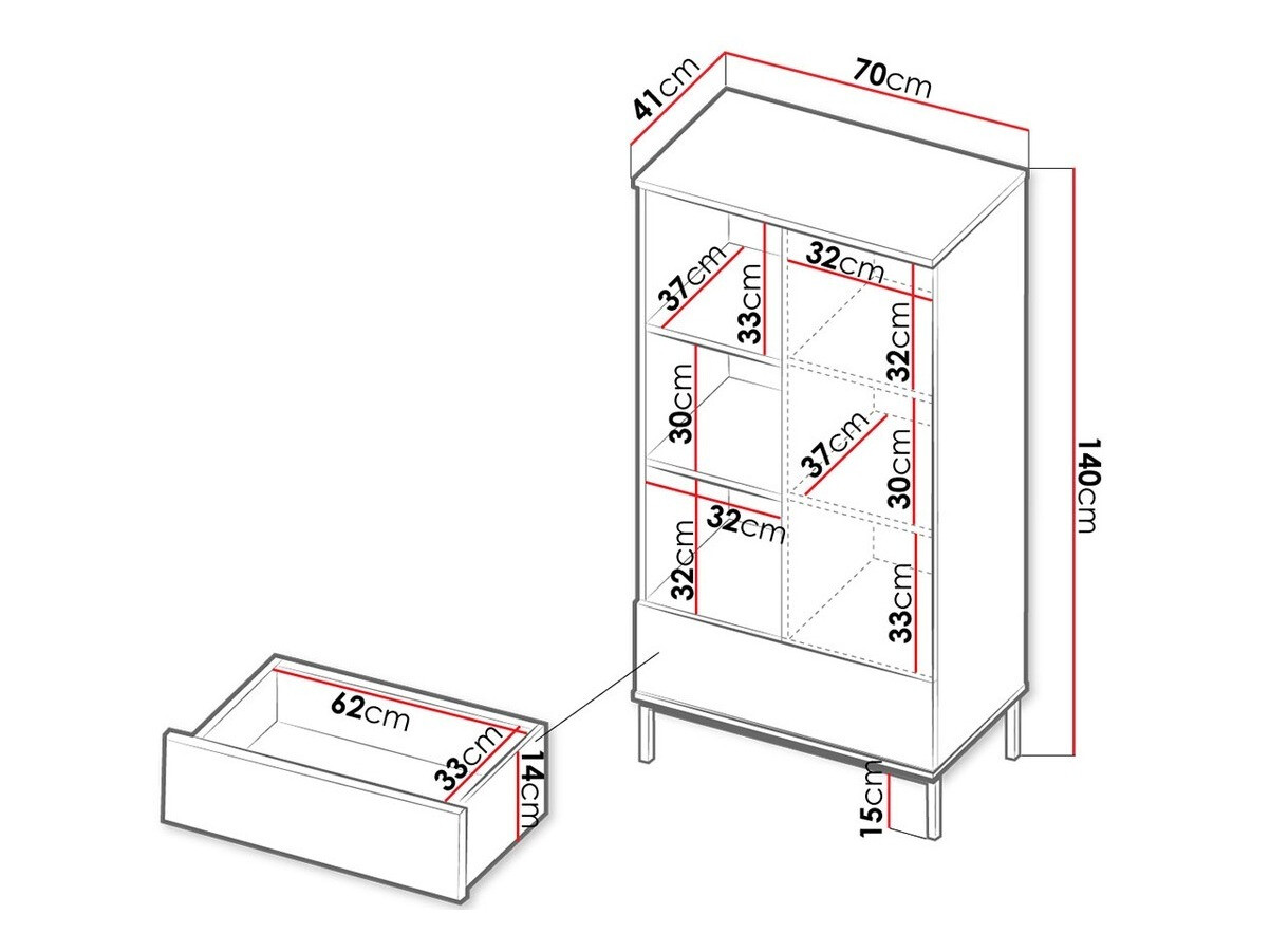 Bookcase Lomsore 103 (Light wood)
