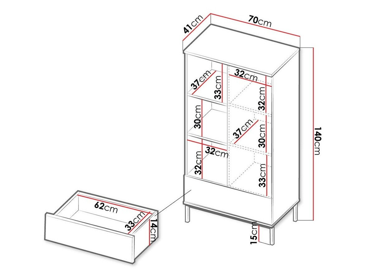Bookcase Lomsore 103 (White)