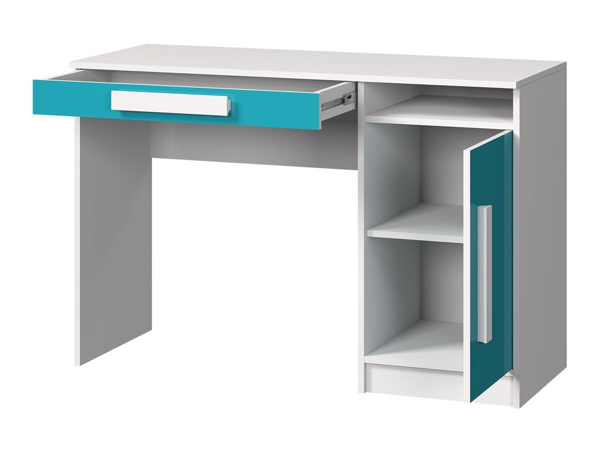 Children's room set Merevari 107 (White + Glossy Turquoise)