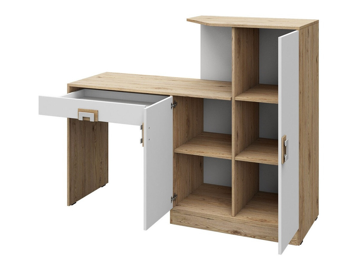 Furniture set Tolfere 106 (Light oak + White + Turquoise)