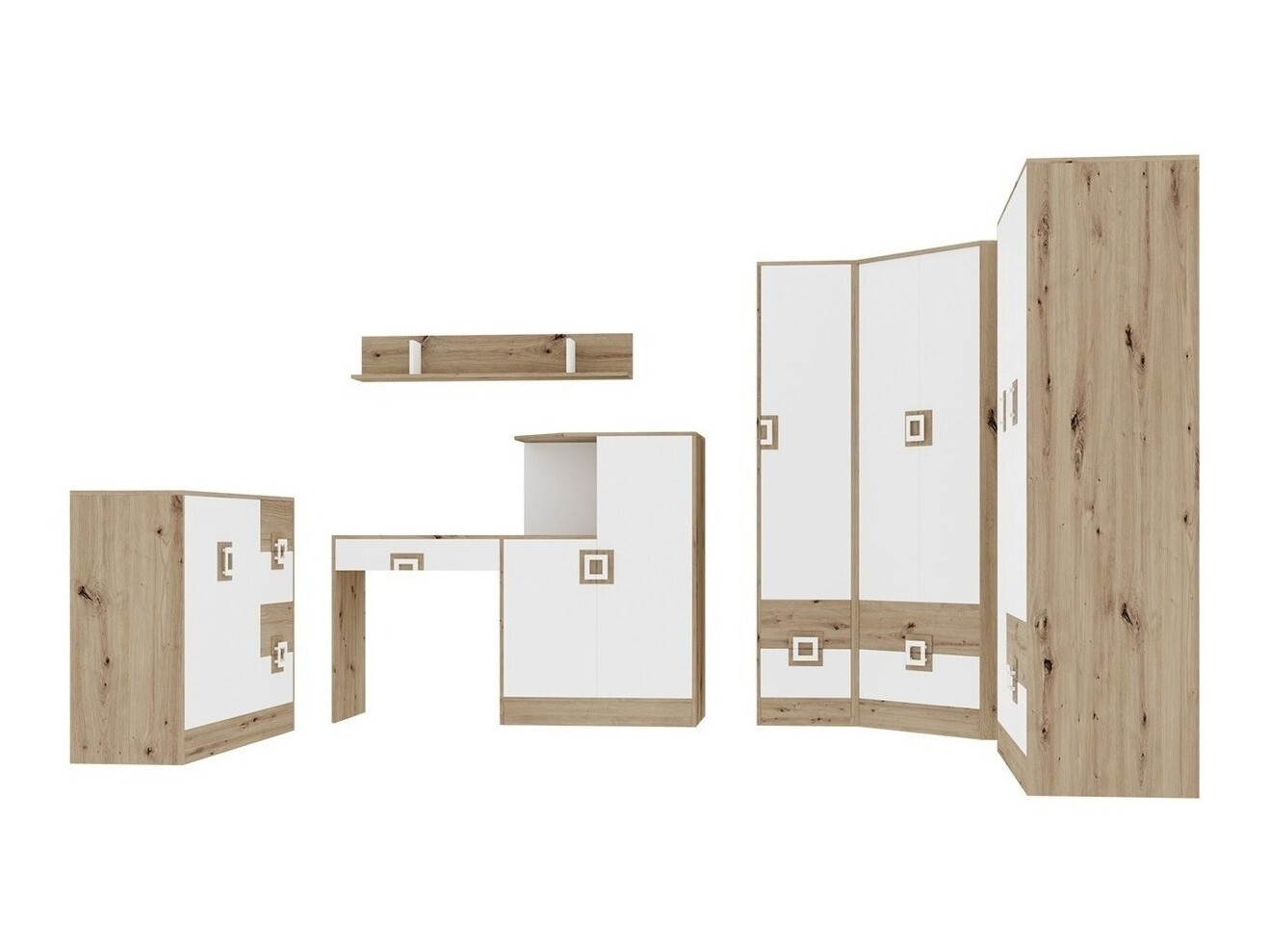 Furniture set Tolfere 106 (Light oak + White)