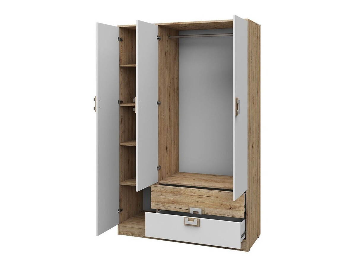 Furniture set Tolfere 107 (Light oak + White + Turquoise)