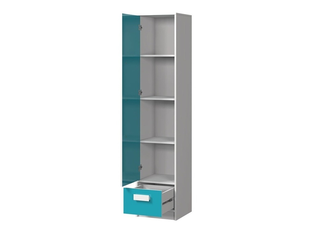 Children's room set Merevari 108 (White + Glossy Turquoise)