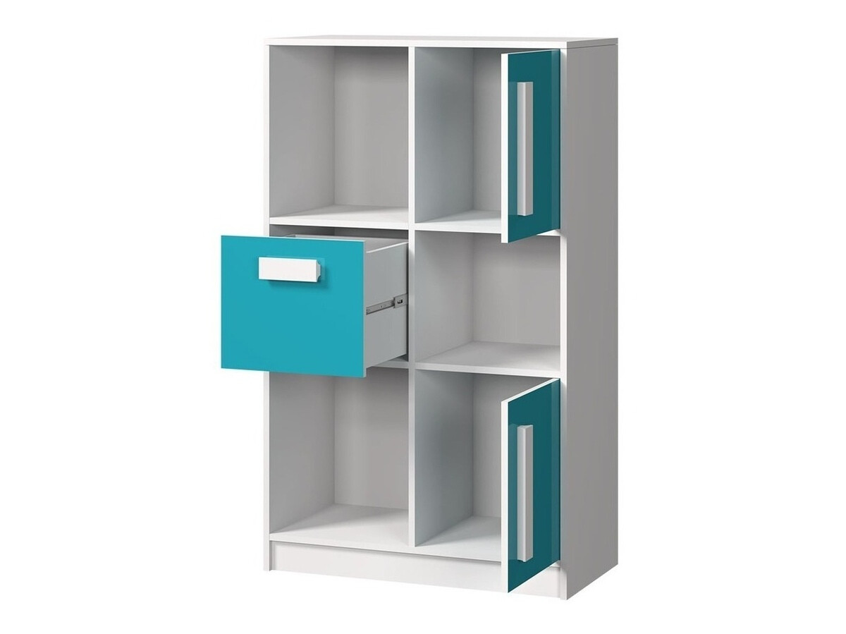Children's room set Merevari 108 (White + Glossy Turquoise)
