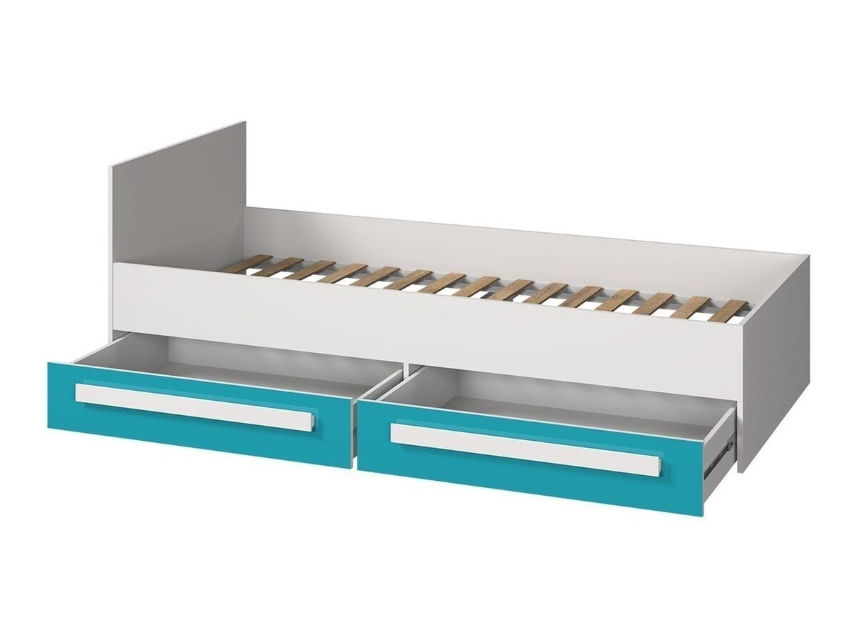 Children's room set Merevari 108 (White + Glossy Turquoise)