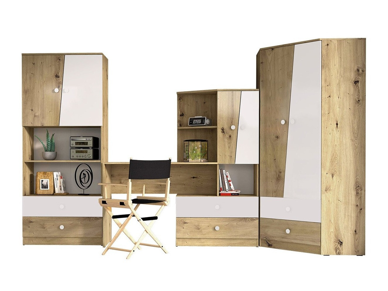 Furniture set Almira 116 (Artisan oak + White)