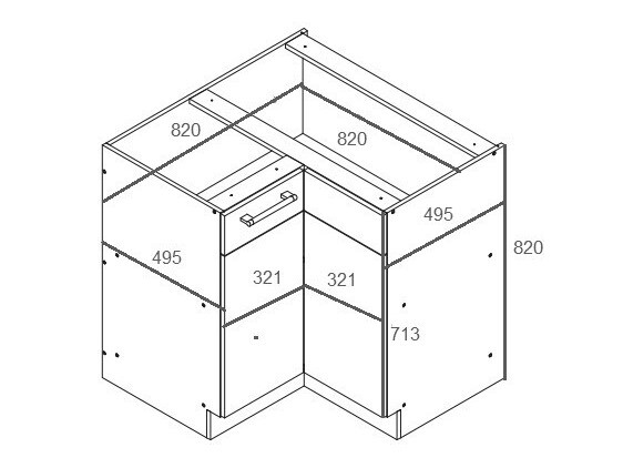 Modular corner cabinet Mode Dark 118