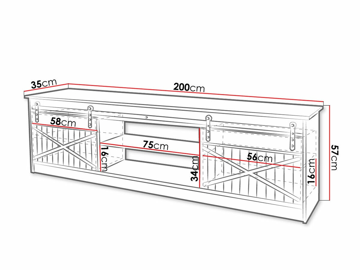 TV stand Charlotte 156 (White + Glossy white)