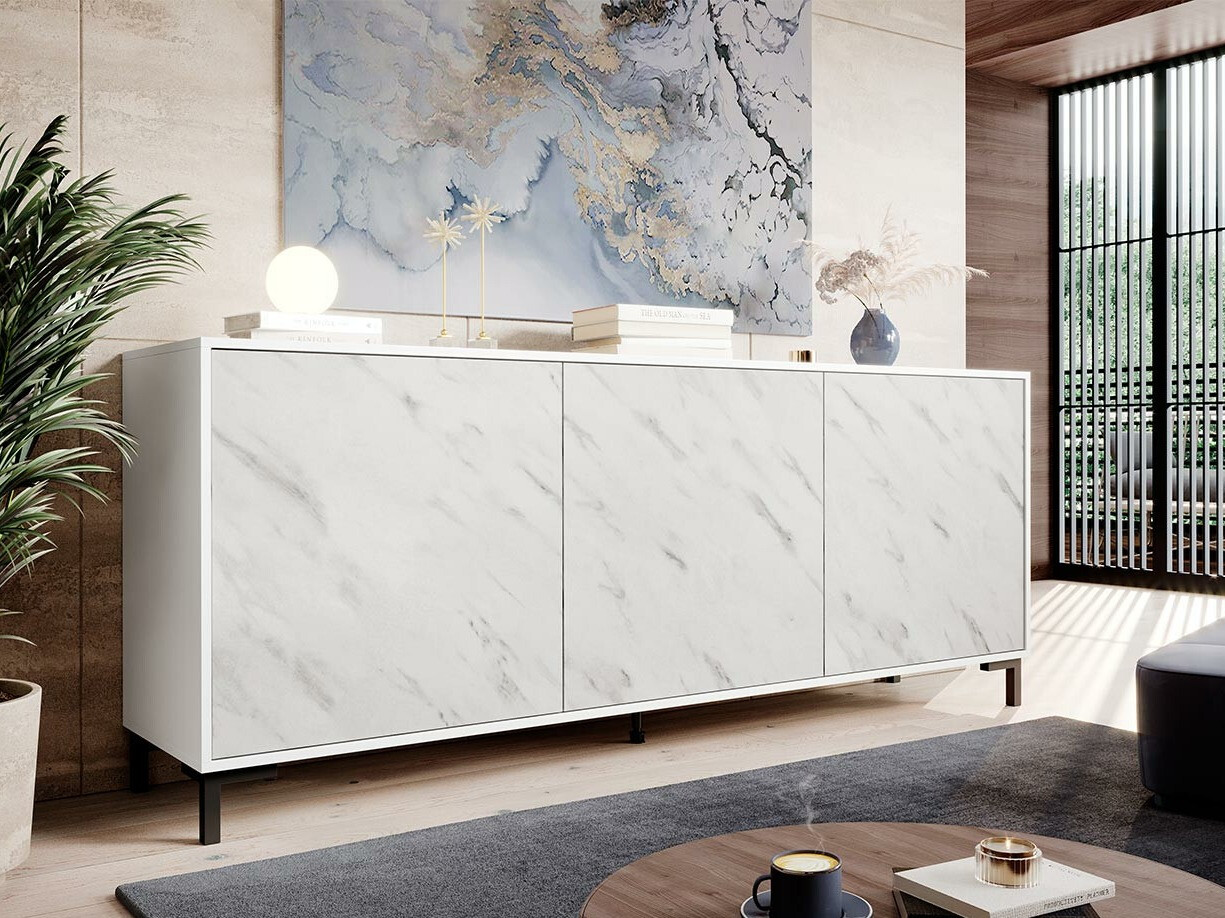 Sideboard Charlotte 158 (White + White marble)