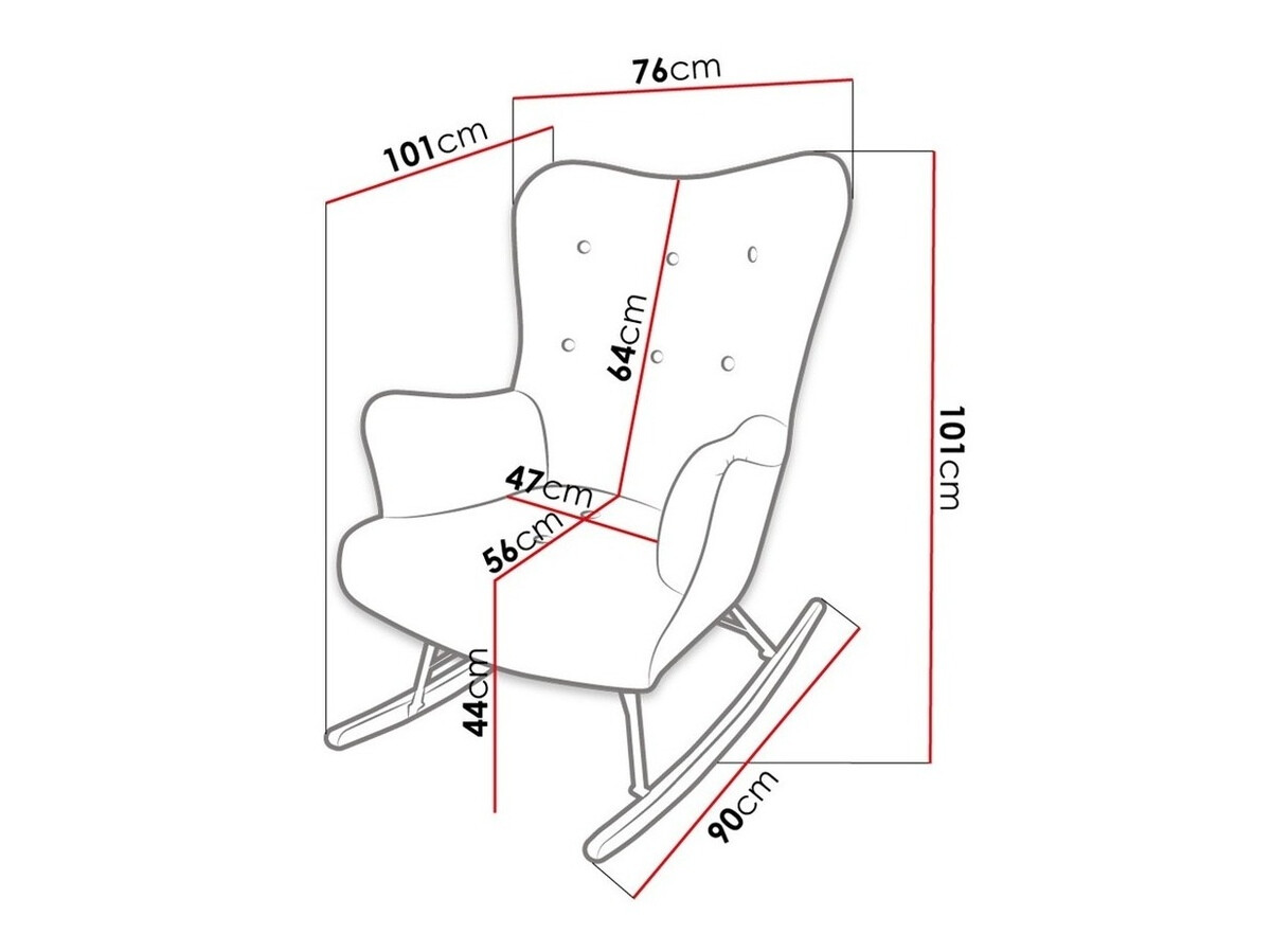 Rocking chair Clovis 101 (Magic Velvet 2227)