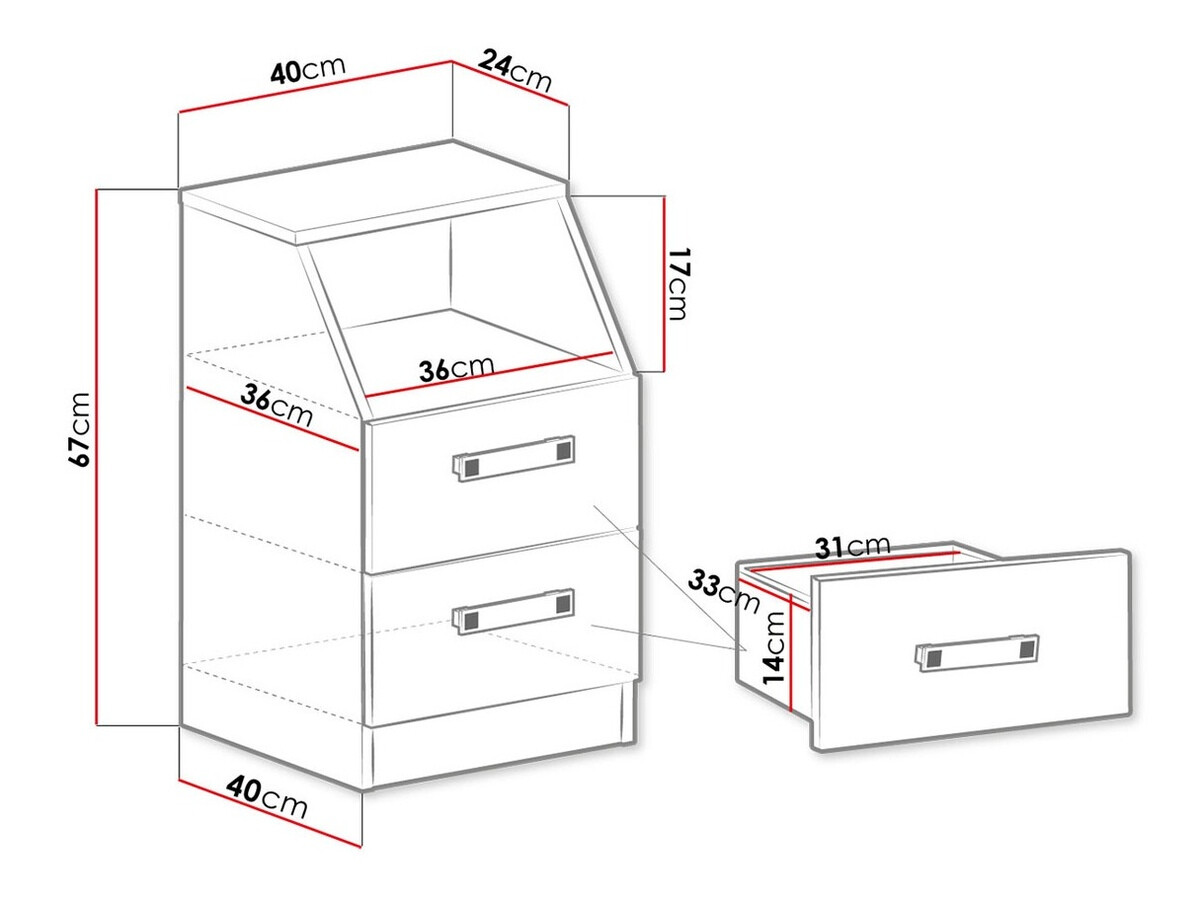 Under-desk pedestal Sorviru 102 (White + Pink)
