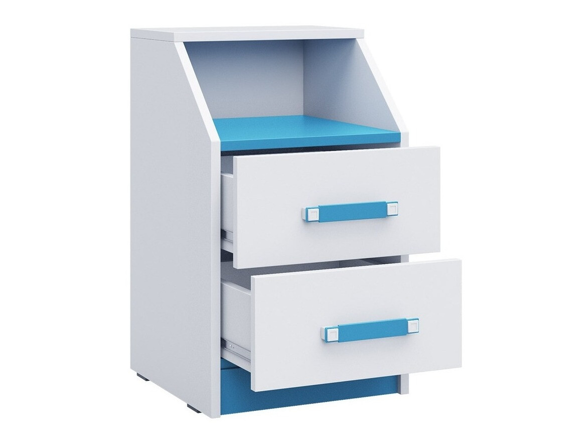 Under-desk pedestal Sorviru 102 (White + Turquoise)