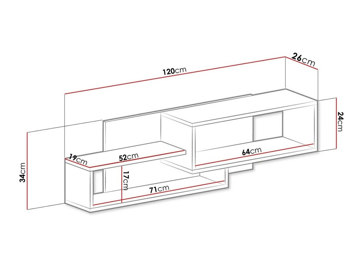 Wall shelf Sorviru 105 (White + Pink)