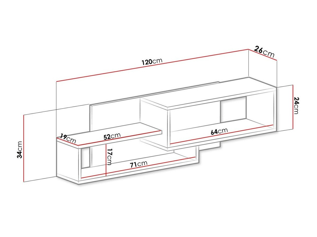 Wall shelf Sorviru 105 (White + Turquoise)