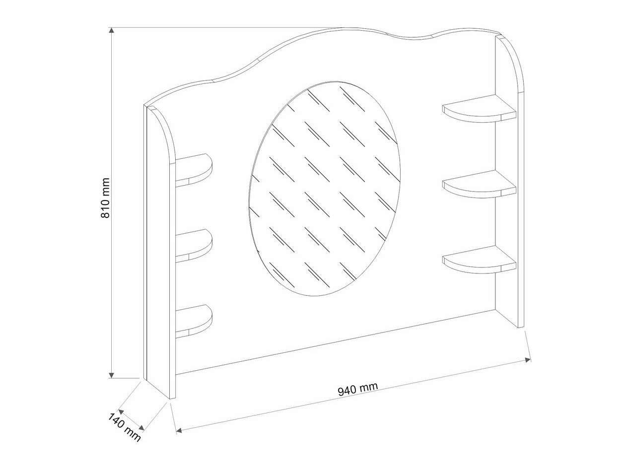 Mirror Romelbo 137 (White)