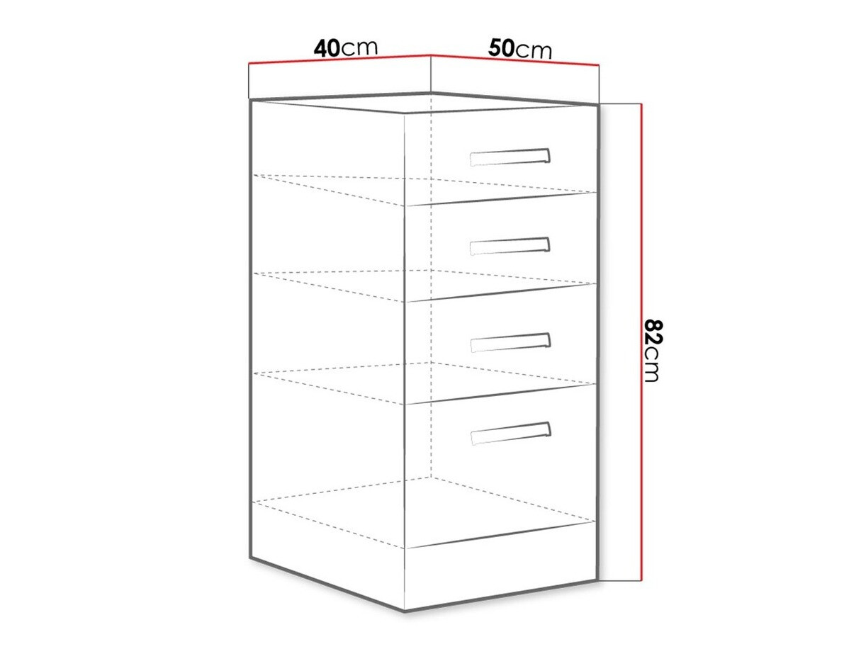 Modular cabinet with drawers Multi White 122