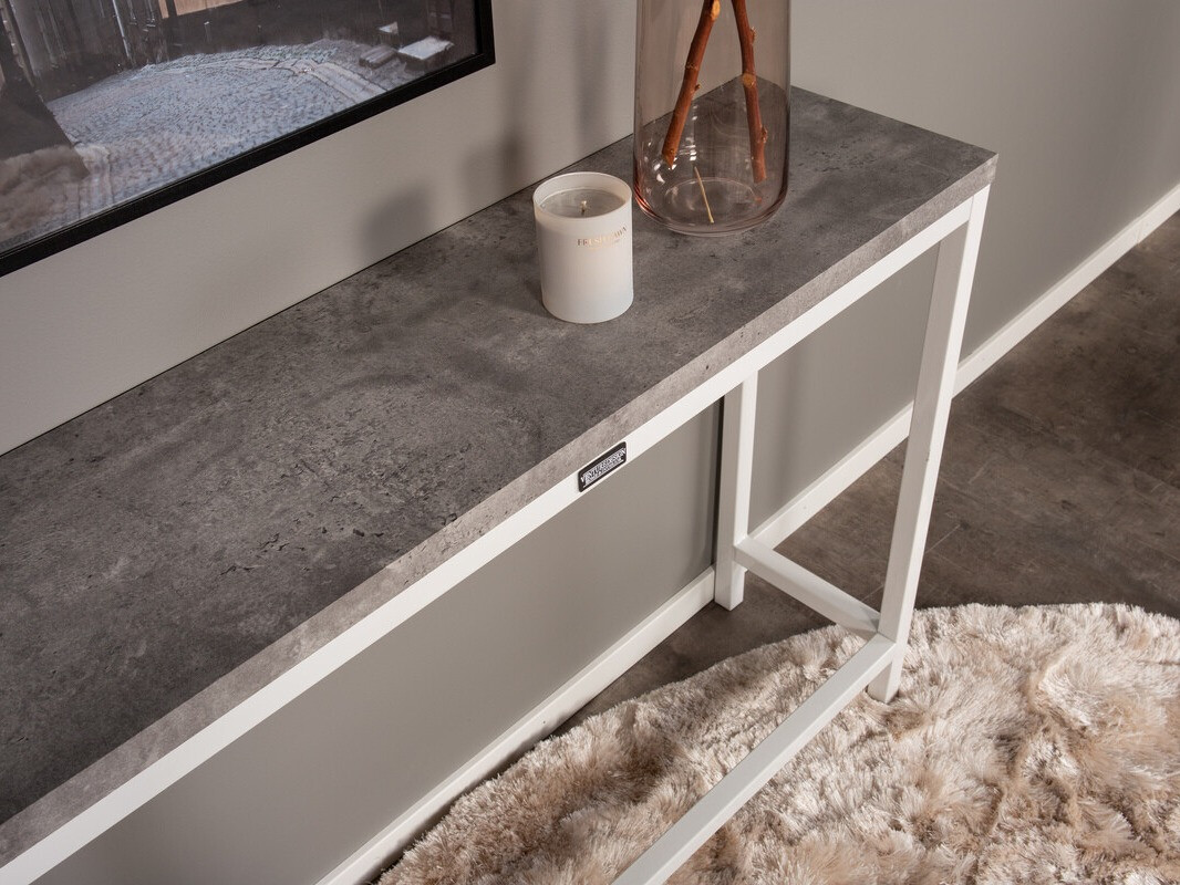 Console table Dallas 2468 (White + Concrete)