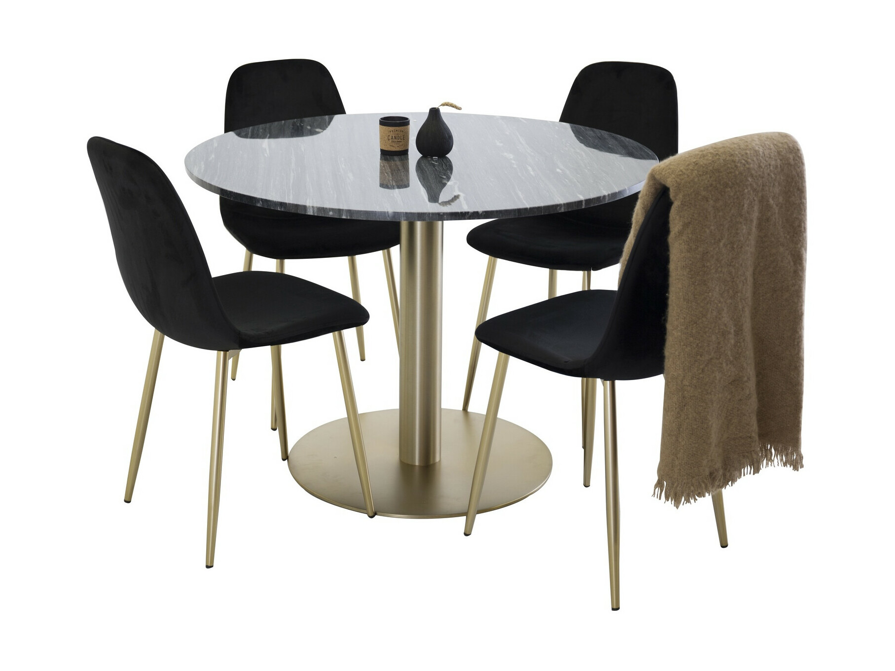 Dining set Dallas 1220 (Black + Golden)