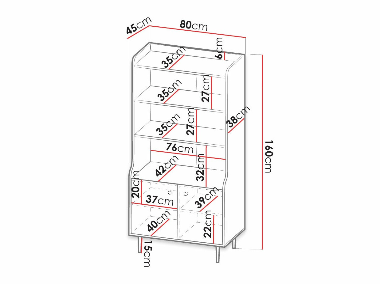 Bookcase Ferenou 105
