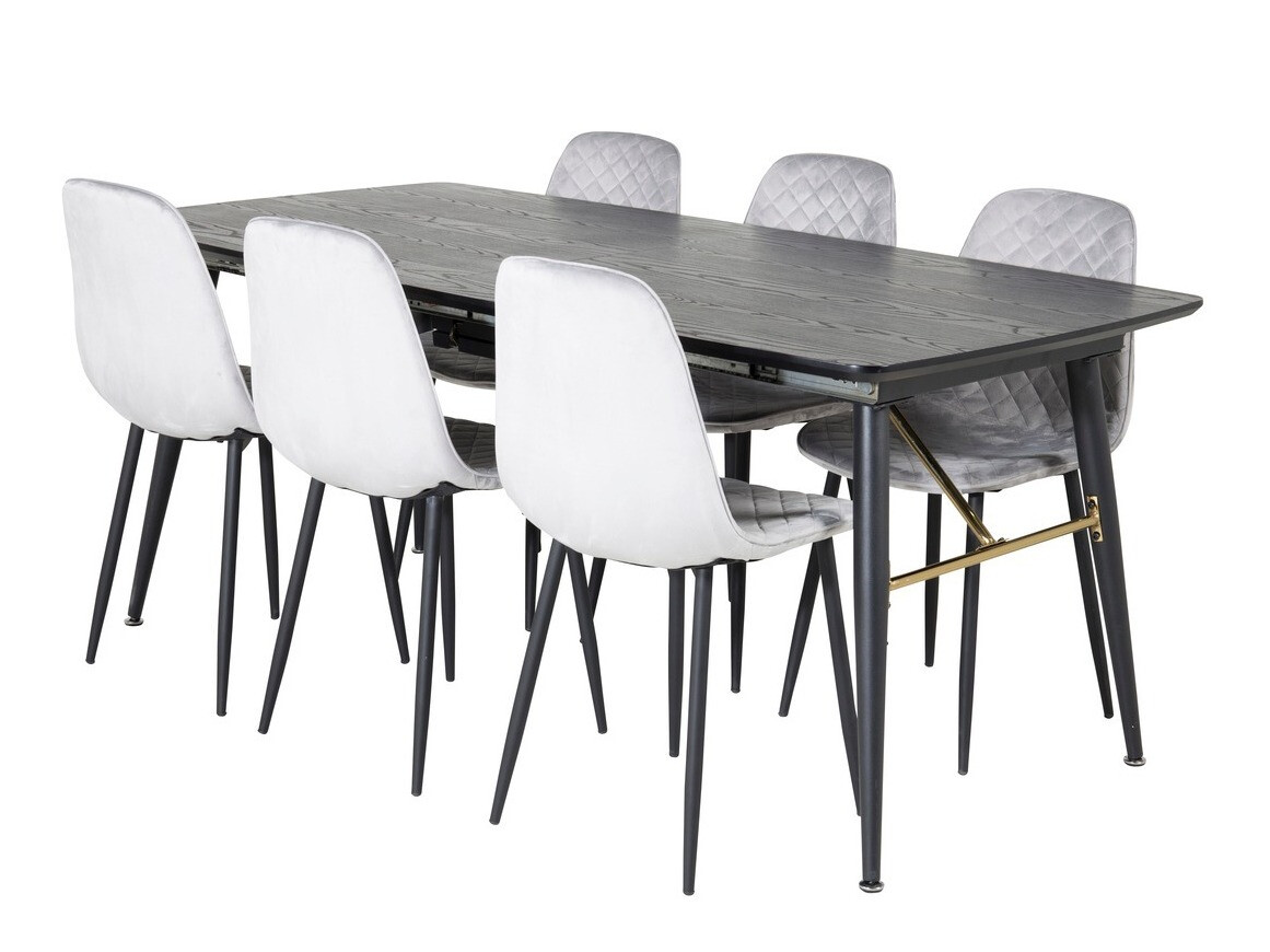 Dining set Dallas 1448 (Grey + Black)