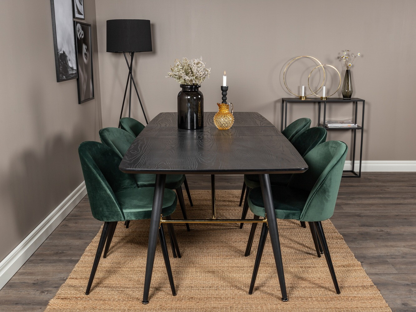 Dining set Dallas 1449 (Green + Black)