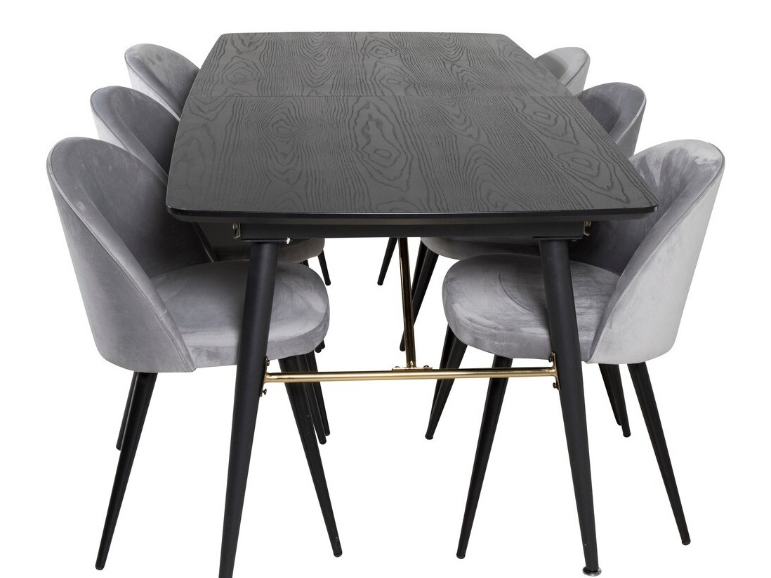 Dining set Dallas 1449 (Light grey + Black)