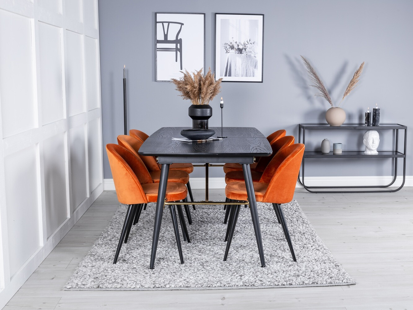 Dining set Dallas 1449 (Orange + Black)