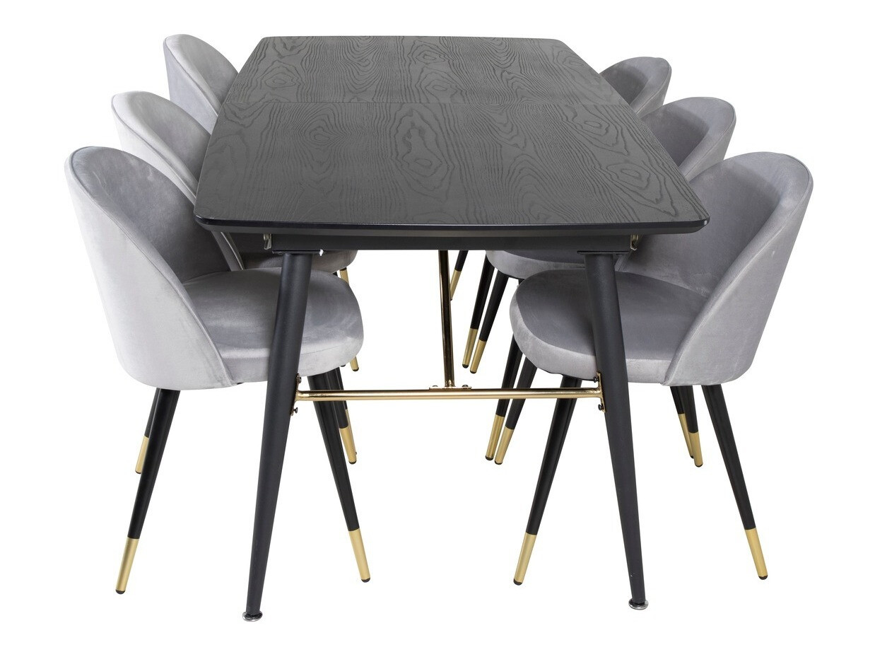 Dining set Dallas 1451 (Light grey + Black)