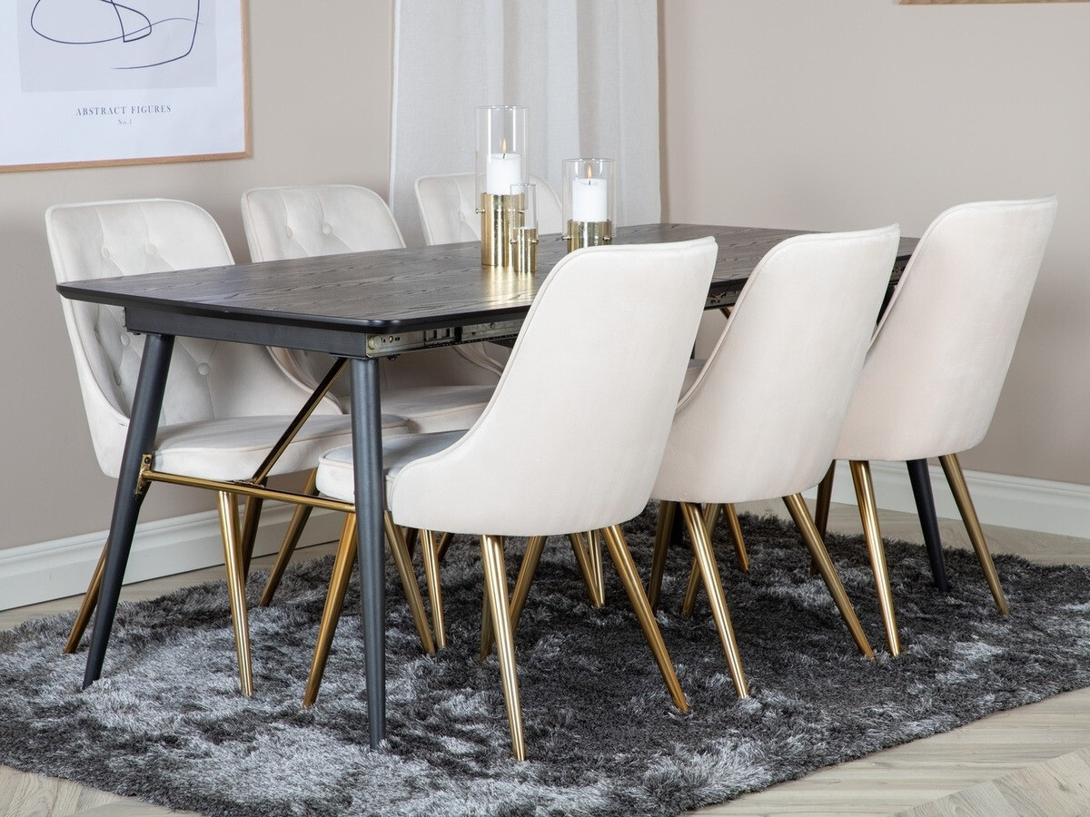 Dining set Dallas 1453 (Beige + golden)