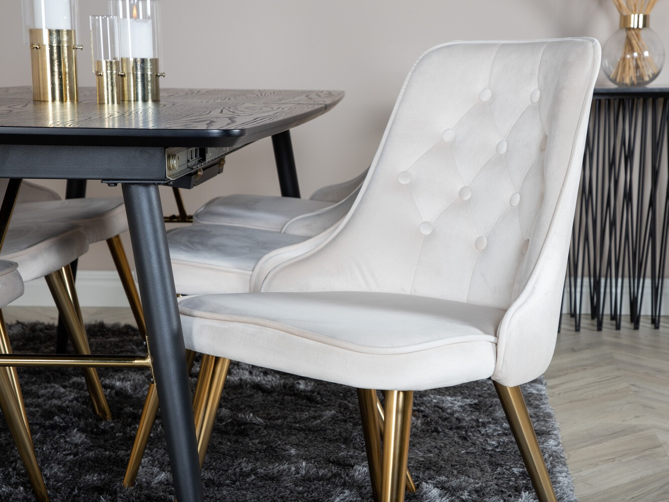 Dining set Dallas 1453 (Beige + golden)