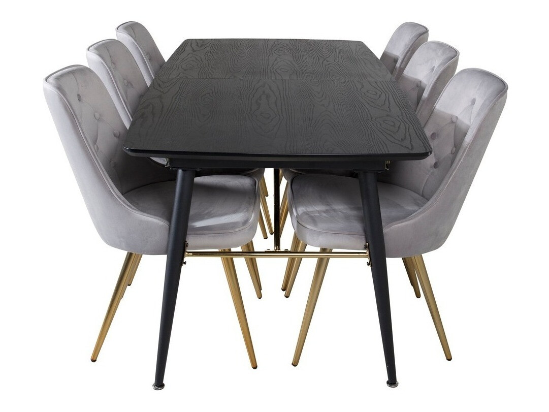 Dining set Dallas 1453 (Light grey + golden)