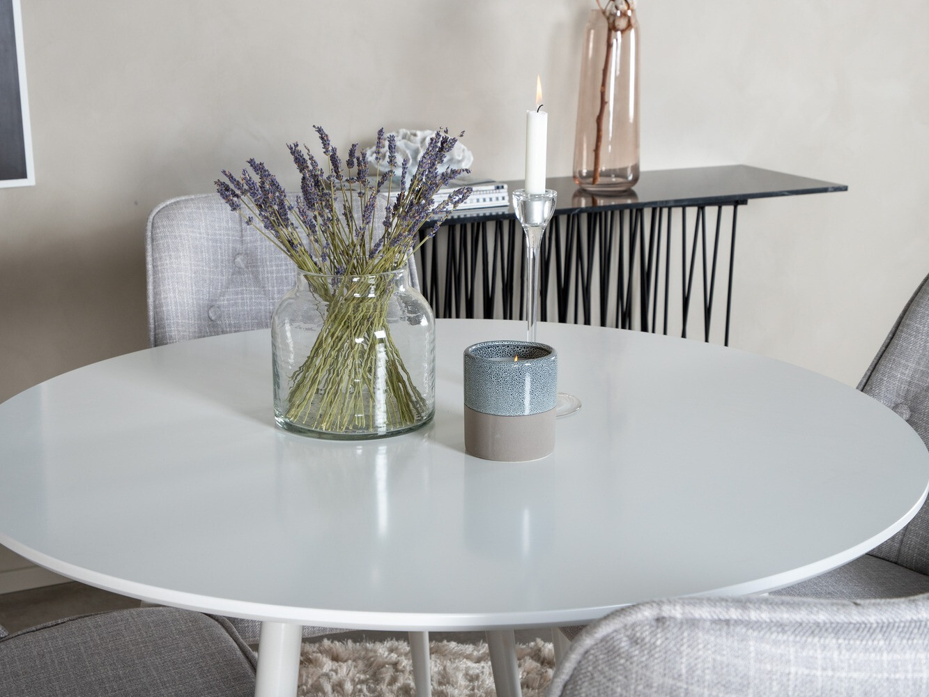 Dining set Dallas 1535 (Grey + White)