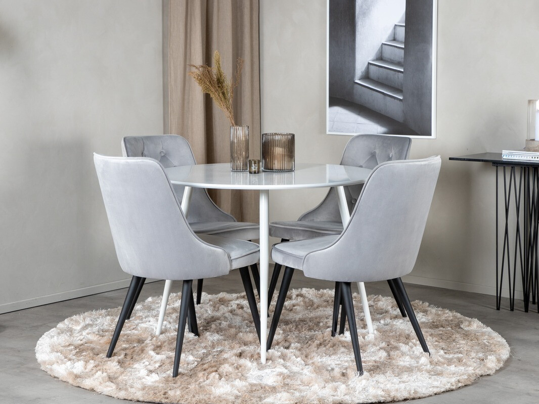 Dining set Dallas 1535 (Light grey + Black)