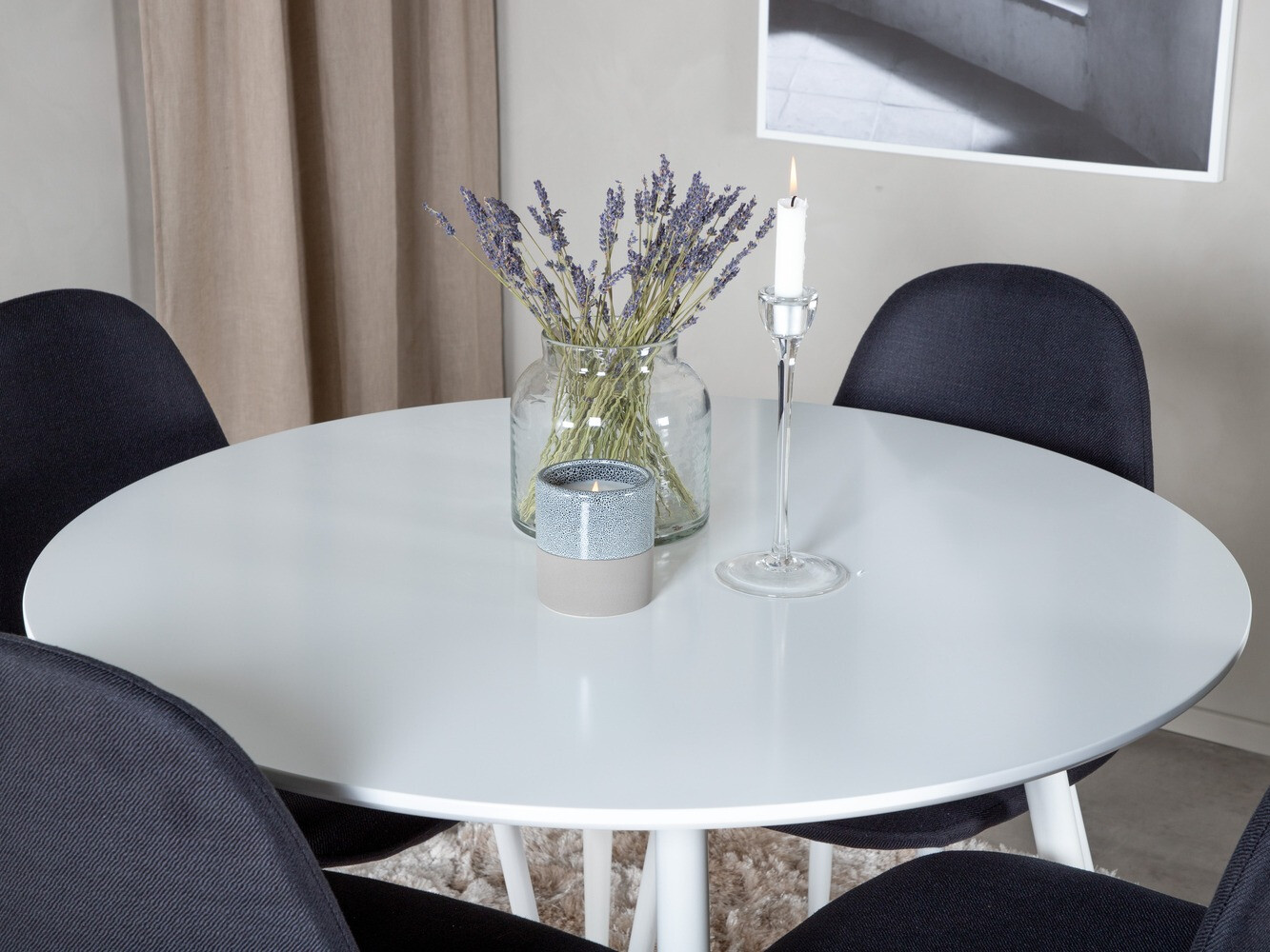 Dining set Dallas 1540 (Black + White)