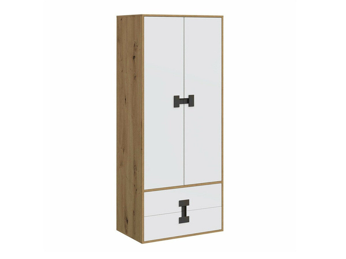 Wardrobe Florevi 113 (Matte white + Artisan oak)