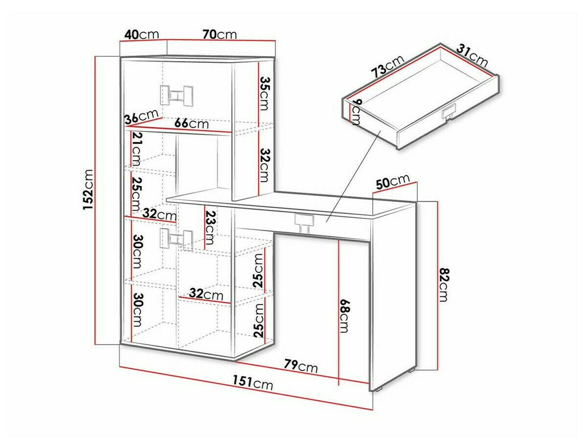 Desk Florevi 101 (Artisan oak)
