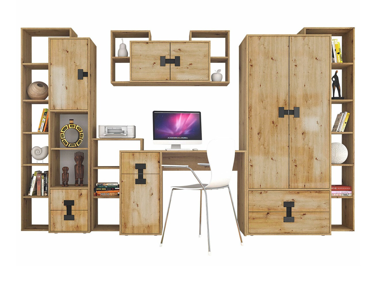 Home office set Florevi 104 (Artisan oak)