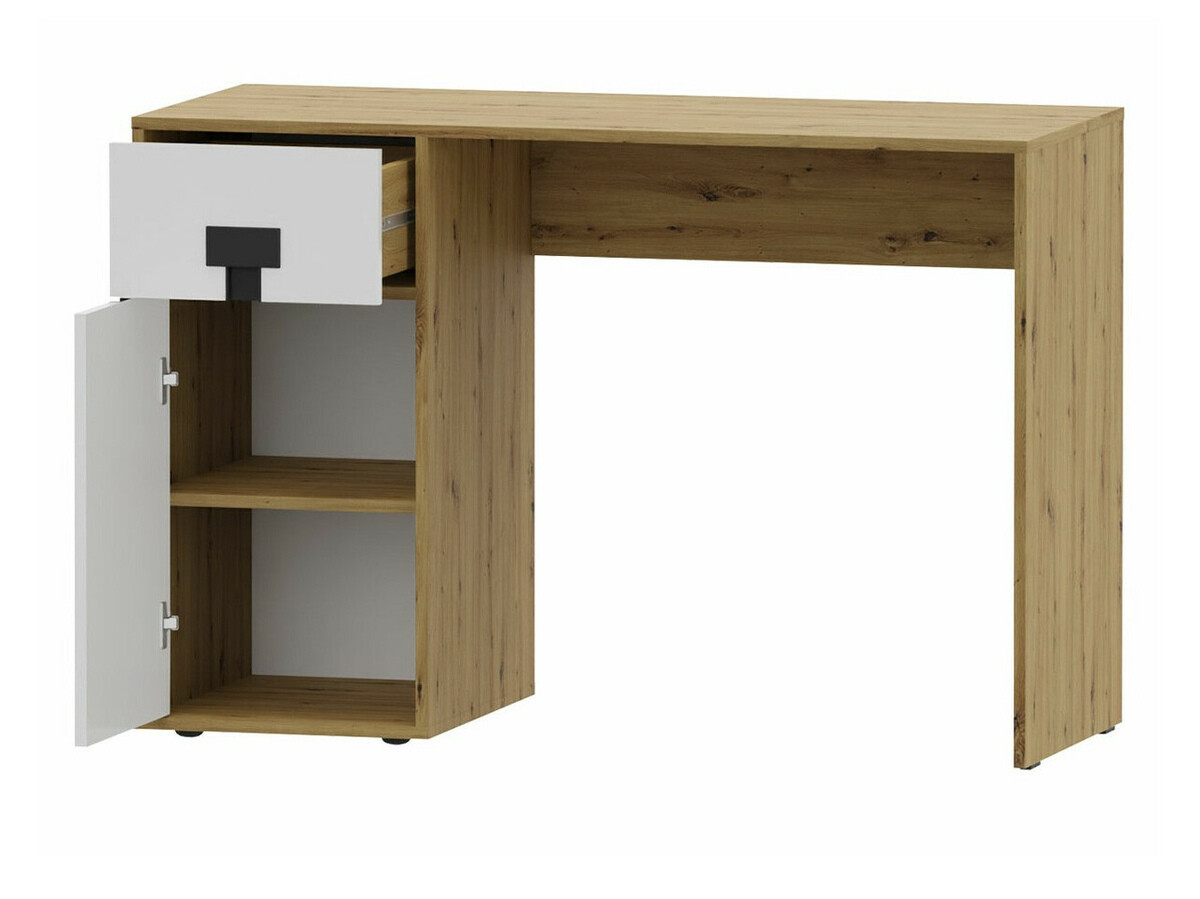 Home office set Florevi 104 (Matte white + Artisan oak)