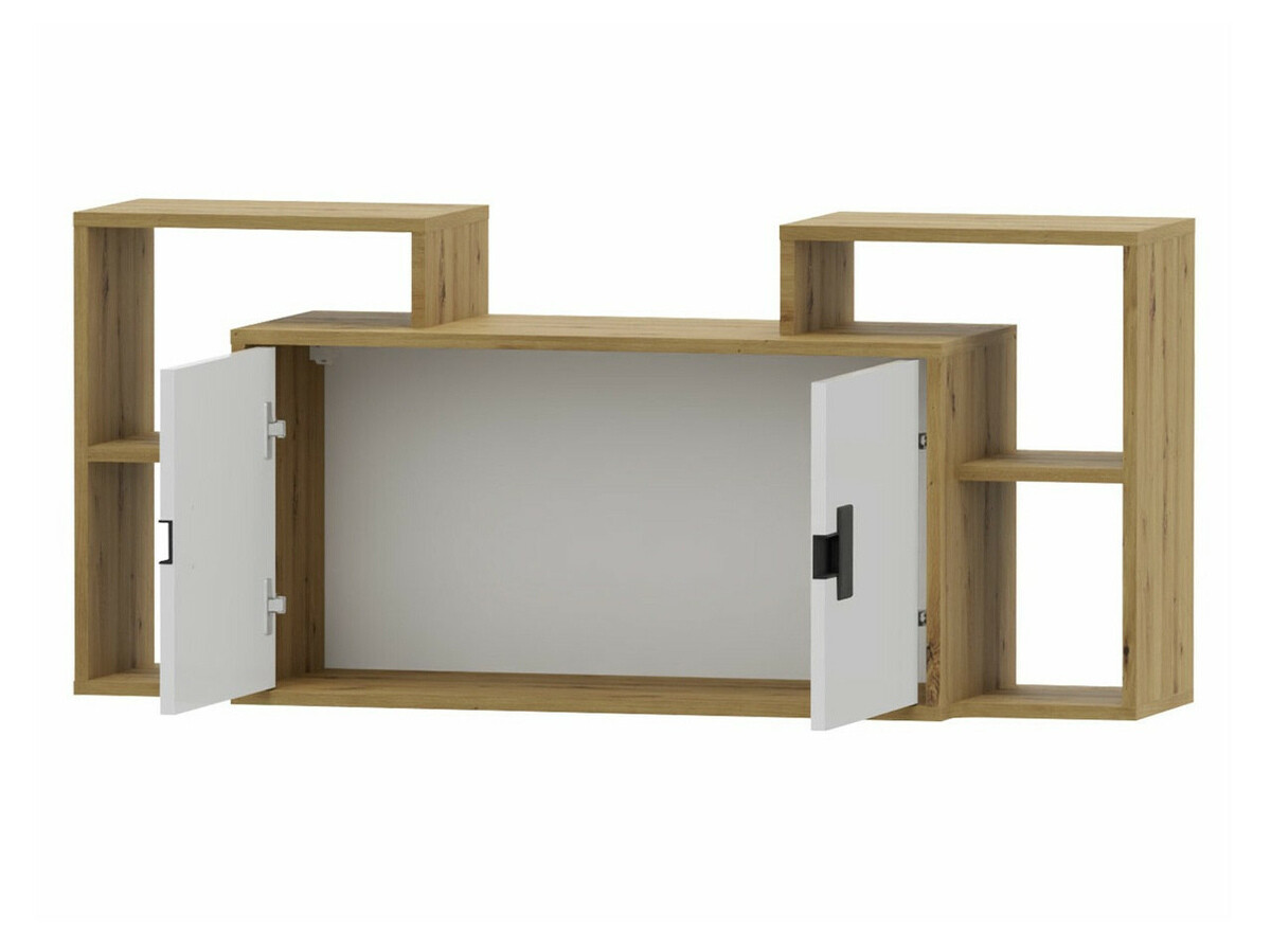 Home office set Florevi 104 (Matte white + Artisan oak)