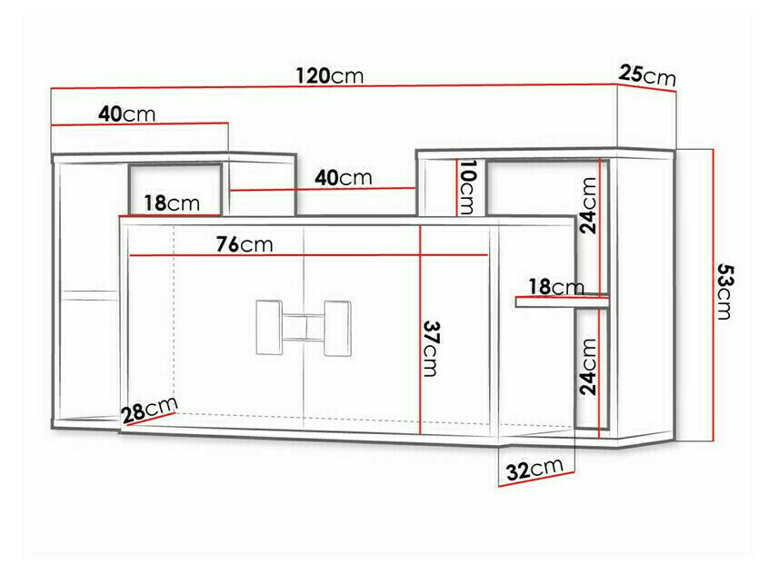 Wall cabinet Florevi 107 (Glossy white + Artisan oak)