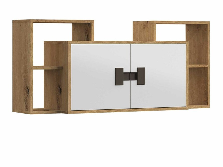 Wall cabinet Florevi 107 (Glossy white + Artisan oak)